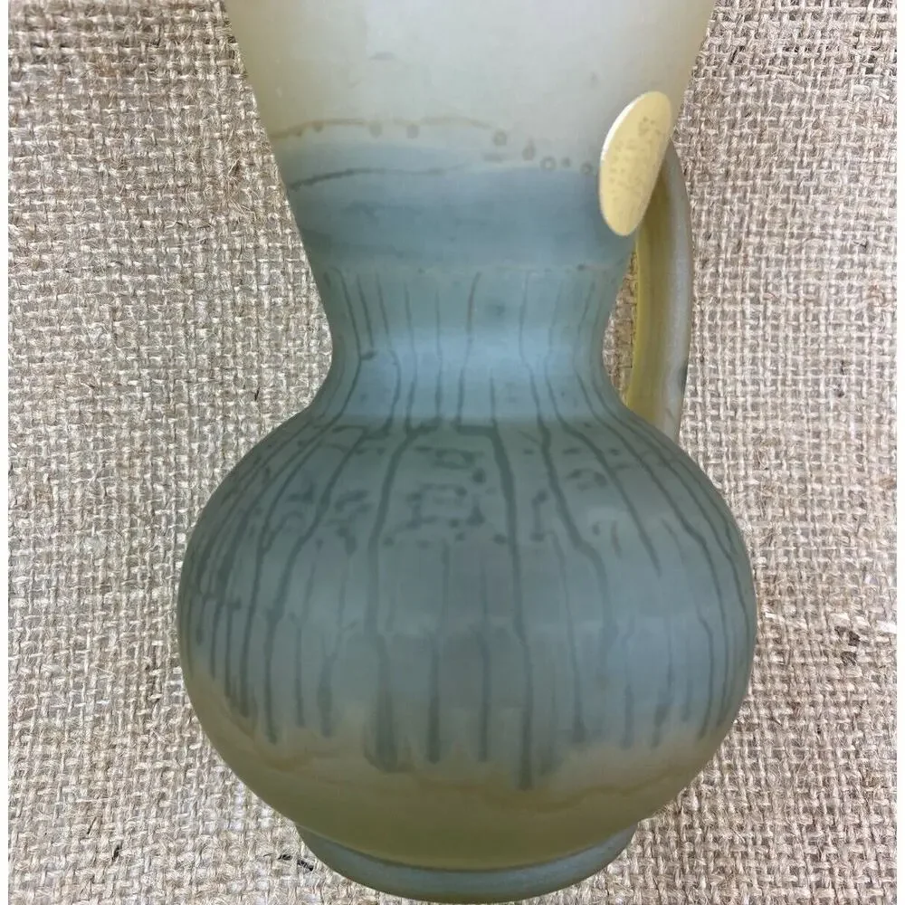 Al Rama Israel Small Hour Glass Pitcher Frosted Art Glass